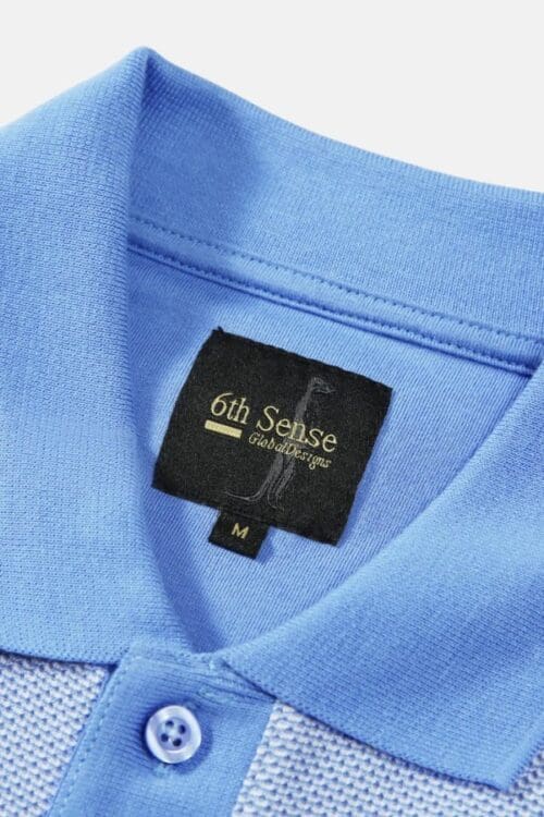 Contrast Collar Polo Shirt in Blue