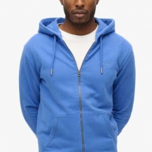Superdry Essential Logo Zip Hoody | Chambray Blue