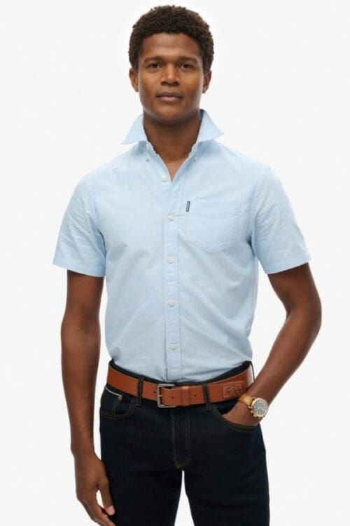 Superdry Short Sleeve Oxford Shirt | Classic Blue