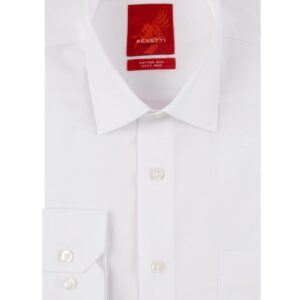 Benetti Comfort Fit White Suit Shirt