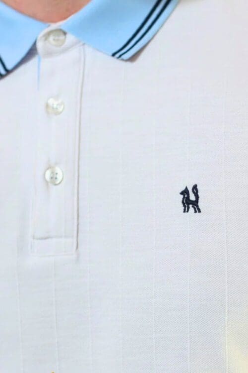 Pique polo shirt in white with kenrow logo
