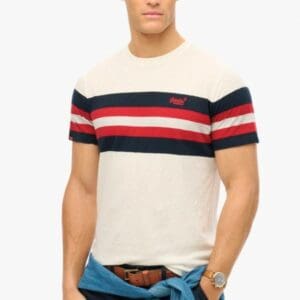 Superdry Essentials Stripe T-Shirt | White